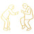 Dance Battle Wall Sticker Modern Room Art Decor Decal Backdrop Golden XXL