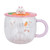 Mug Cup Cute Beautiful Mug Cup with Silicone Lid Handle Hold Coffee Milk Oatmeal GiftsType A