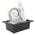 Tabletop Water Fountain Beauty Image Decor Desktop Water Zen Fountain Fengshui Decoration with Adjustable Flow Warm Lighting