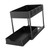Pull Out Spice Rack 2 Tier Black Stainless Steel Slide Out Spice Organizer with Chopstick Holder for Cabinet Kitchen