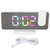 RGB Digital Alarm Clock Mirror Surface Adjustable Brightness Modern Desk Clock with 180 Degree Rotatable Projector for Bedroom Office White
