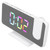 RGB Digital Alarm Clock Mirror Surface Adjustable Brightness Modern Desk Clock with 180 Degree Rotatable Projector for Bedroom Office White