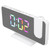 RGB Digital Alarm Clock Mirror Surface Adjustable Brightness Modern Desk Clock with 180 Degree Rotatable Projector for Bedroom Office White