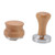 Coffee Powder Press Hammer and Distributor Set Stainless Steel Base Coffee Tamper with Wooden Handle for Cafe Home 58mm