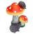 2Pcs Hedgehog Mushroom Ornament Miniature Animal Statue Bonsai Decoration for Garden IndoorOrange