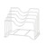 Chopping Board Storage Rack Iron 4 Slots Integrated Pot Lid Holder for Kitchen Countertop White