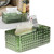 Tissue Storage Box Rhombus Texture Side Partition Towel Napkin Container Case Transparent Green