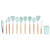12Pcs Light Green Silicone Cooking Utensils NonStick Kitchenware Set with Storage Box