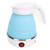 Foldable Portable Kettle Quick Boiling Safe Collapsible Electric Travel Water Boiler for Home Camping 600ml Blue EU Plug 220V