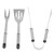 3pcs/set Stainless Steel Grilling Kit with Fork Shovel Clip Durable BBQ Grill Tools Set