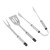 3pcs/set Stainless Steel Grilling Kit with Fork Shovel Clip Durable BBQ Grill Tools Set