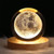 Crystal Ball Night Light 3D Engraving Technology Clear Pattern Soft Light USB Interface Wooden Base for Decoration