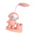 Desk Lamp Versatile Foldable Spaceman Look Soft Light USB Bedside Table Lamp Night Lamp for Home Bedroom Office Pink