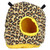 Warm Birdhouse Round Shape Soft Plush Save Space Easy Clean Safety Parrots HouseLeopard Print