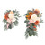 2pcs Artificial Wedding Arch Flowers Lifelike Wedding Welcome Signs Floral Decoration Fadeless Exquisite Arch Decor for Indoors Outdoors Gold