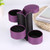 Portable 3 Layers Cylinder Shaped Jewelry Storage Box Organizer for Girls Women Gift Purple