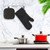 Cotton Silicone Oven Mitts Heat Resistant Non-Slip Barbecue Gloves Kitchen Oven Gloves Potholders 1 Pair Oven Mitts 2 Pot Holders