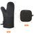 Cotton Silicone Oven Mitts Heat Resistant Non-Slip Barbecue Gloves Kitchen Oven Gloves Potholders 1 Pair Oven Mitts 2 Pot Holders