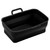 Silicone Baking Pan Foldable Fryer Pot Heighten Edge Dual Handle Design Reusable Fryer Liner Basket for Home Black