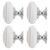 4Pcs Set Modern Ceramic Handle Pull Handle Knobs Hardware Fittings for Drawer Closet Cabinet(1043 Double Gold RingWhite )