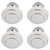 4Pcs Set Modern Ceramic Handle Pull Handle Knobs Hardware Fittings for Drawer Closet Cabinet(1043 Double Gold RingWhite )