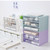 Desktop Drawer Organizer Waterproof Dustproof Plastic DIY Combination Multi Layer Stackable Drawer Storage Case Striped Purple 2 Drawers