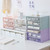 Desktop Drawer Organizer Waterproof Dustproof Plastic DIY Combination Multi Layer Stackable Drawer Storage Case Striped Purple 2 Drawers