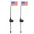 2PCS Solar Powered Garden Light US Flag Lawn Stake Lamp for Outdoor Landscape Lighting Decoration White Light