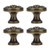 4Set Lion Head Zinc Alloy Cabinet Door Handle Modern Antique Cartoon Solid Drawer Pull Circular Single Hole Buckle Hand399 Lion Head Bronze