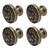 4Set Lion Head Zinc Alloy Cabinet Door Handle Modern Antique Cartoon Solid Drawer Pull Circular Single Hole Buckle Hand399 Lion Head Bronze