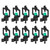 10pcs Watering Drippers 4mm Stable Plastic Irrigation Sprinkler Nozzles with Accessories for Gardening Agriculture