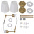 Wall Sconces Sets of 2 Hardwired Bathroom Vanity Light Fixture with White Lampshade E26 E27 Wall Lamp Holder 85‑265V Gold