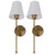 Wall Sconces Sets of 2 Hardwired Bathroom Vanity Light Fixture with White Lampshade E26 E27 Wall Lamp Holder 85‑265V Gold