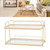 2 Tier Bathroom Countertop Organizer Counter Standing Rack Cosmetic Holder Storage Shelf Cosmetic Organizer Holder Cream Yellow