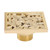 Floor Drain Shallow Water Quadrate Copper Stainless Steel Odor Proof Insect Proof for Bathroom Kitcheng Golden Color