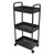 Rolling Storage Cart Plastic Black Large Capacity Easy to Install 3 Tier Utility Cart for Bedroom Bathroom Living Room Kitchen