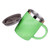 304 Stainless Steel Coffee Cup with Lid Cute Drop Resistant Drinking Mug for Office Home Green 420ml