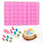 Dinosaur Silicone Cake Mold 48 Small Dinosaur Gummy Molds for Baking Cake Mousse Chocolate Pudding Purple