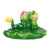 Cute Floating Lotus Leaf Frog Statue Synthetic Resin Ornament Art Craft for Home Outdoor Garden Pond Decor