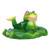 Cute Floating Lotus Leaf Frog Statue Synthetic Resin Ornament Art Craft for Home Outdoor Garden Pond Decor