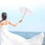 Bridal Lace Cotton Umbrella for Wedding Parties Dancing Photography Prop (White S)