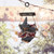 Lifelike Hanging Flying Witch with Broom Decor Ornament Door Decoration for Halloween (Gray)