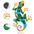 3Pcs Metal Gecko Wall Art Colorful Sculpture Hanging Wall Decor for Indoor Outdoor Home Bedroom Office Patio Yard Garden