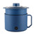 Electric Cooker Pot Rapid Heating Multi Functional Anti Stick Mini Electric Noodles Hot Pot for Students Dorm 1.8L 300W/600W Blue + Steaming Basket