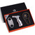 Cigar Cutter and Lighter Ashtray 3 Pieces Set Stainless Steel Sharp Cigar Cutter and Quadruple Jet Flame Lighter and Travel Single Cigar Ashtray with Gift Box Cigar Accessories for Men