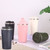 Insulated Cup 304 Stainless Steel Liner Safety Lock Large Capacity Portable Insulated Coffee Mug with Lid for Office Pink 380ml