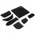 7Pcs set Pot Holder AntiScald Silicone Grill Pan Scraper Handle Cover Set Kitchen Accessory(Black )