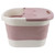 Foot Bath Tub Heightened Collapsible Portable Massage Function with Lid Foot Soaking Bucket for Home Pink