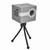 C50 Miniature DLP Projector Portable High Definition Cinema Projector with Remote Control TripodSilver Gray EU Plug 100‑240V