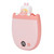 Hand Warmer Double Side Heating Two Levels Adjustment Mini Portable Cartoon Cute Hand Warmer with Keychain Pink